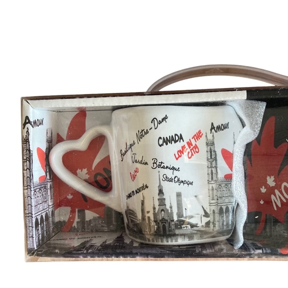 Babazoo Montreal Canada Heart Shape Demi Tasse Cups Souvenir NIB - Picture 3 of 5